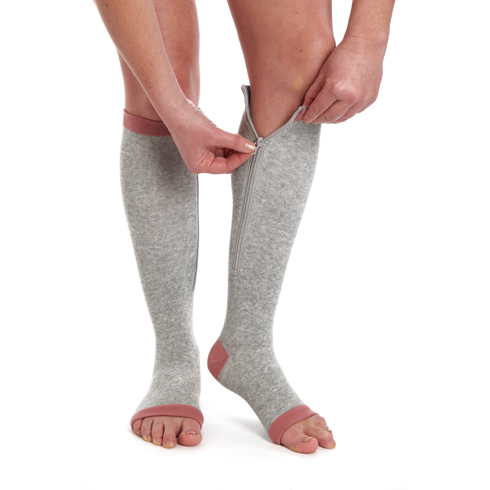 Copper Compression Zip Socks - Reduce Swollen Legs & Feet